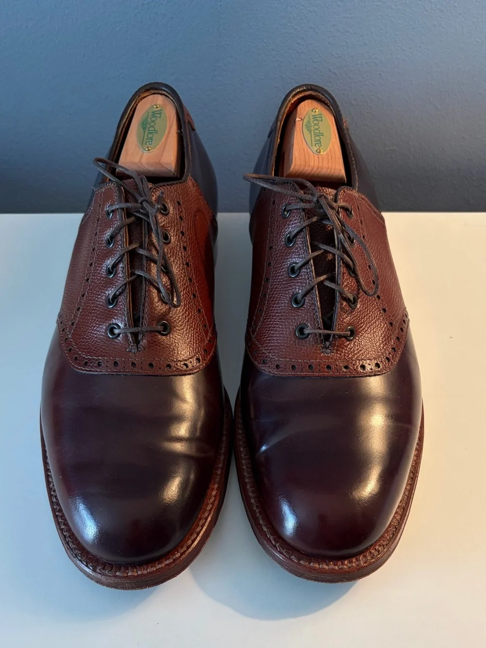 Alden x Leffot Color 8 & Brown Alpine Grain Saddle Shoe Size 10D
